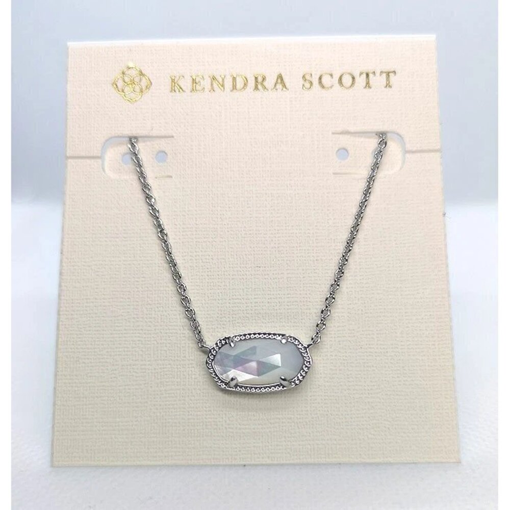 Kendra Scott Elisa Silver Pendant Necklace In Ivory Pearl